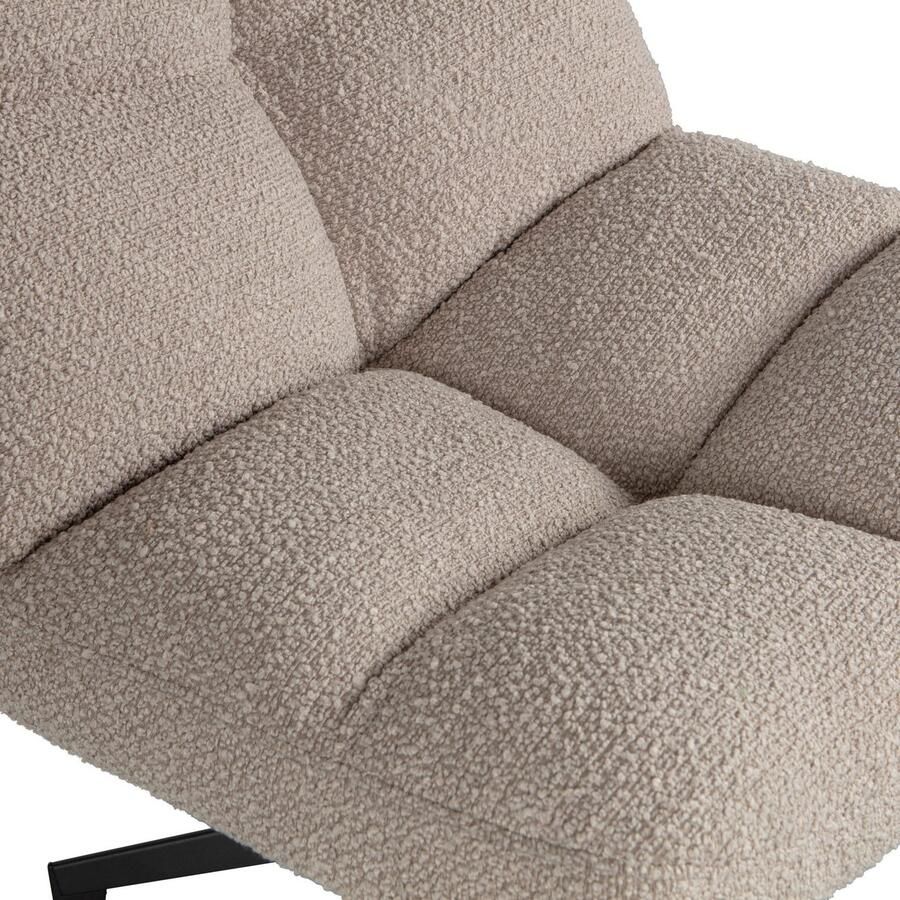 WOOOD Draaibare fauteuil Vinny gepolsterd met zacht bouclé stevige metalen voet breedte 75 cm - Foto 4