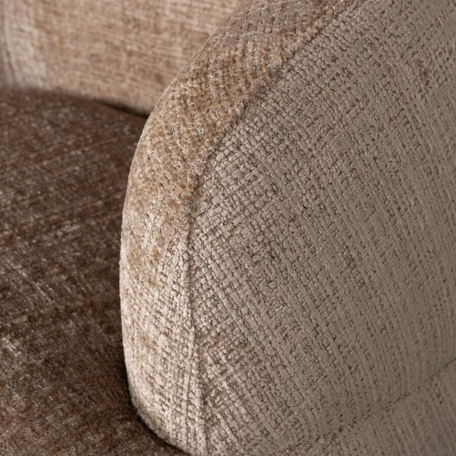 BePureHome | Woolly draaifauteuil chenille zand | Zitmeubels woonkamer | Draaifauteuil