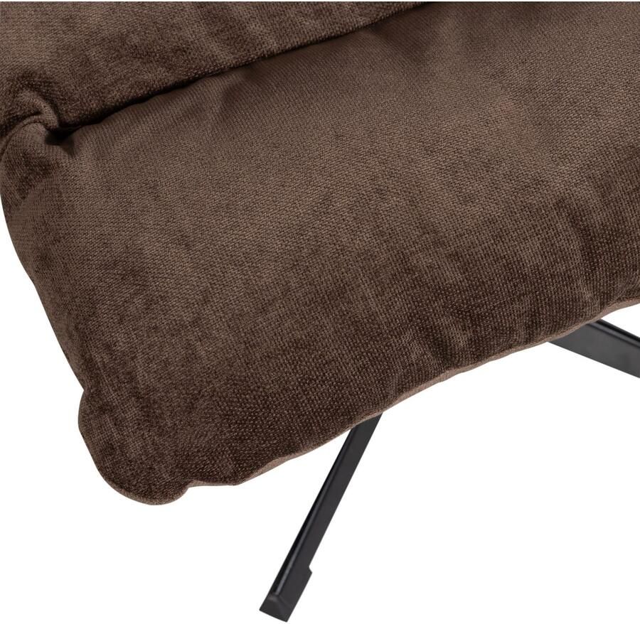 WOOOD | Yaro draaibare fauteuil met hocker espresso | Zitmeubels woonkamer | Draaifauteuil - Foto 4