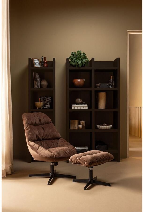 WOOOD | Timo open kast mdf donkerbruin 195x50x40cm | Woonkamer meubels | Kast