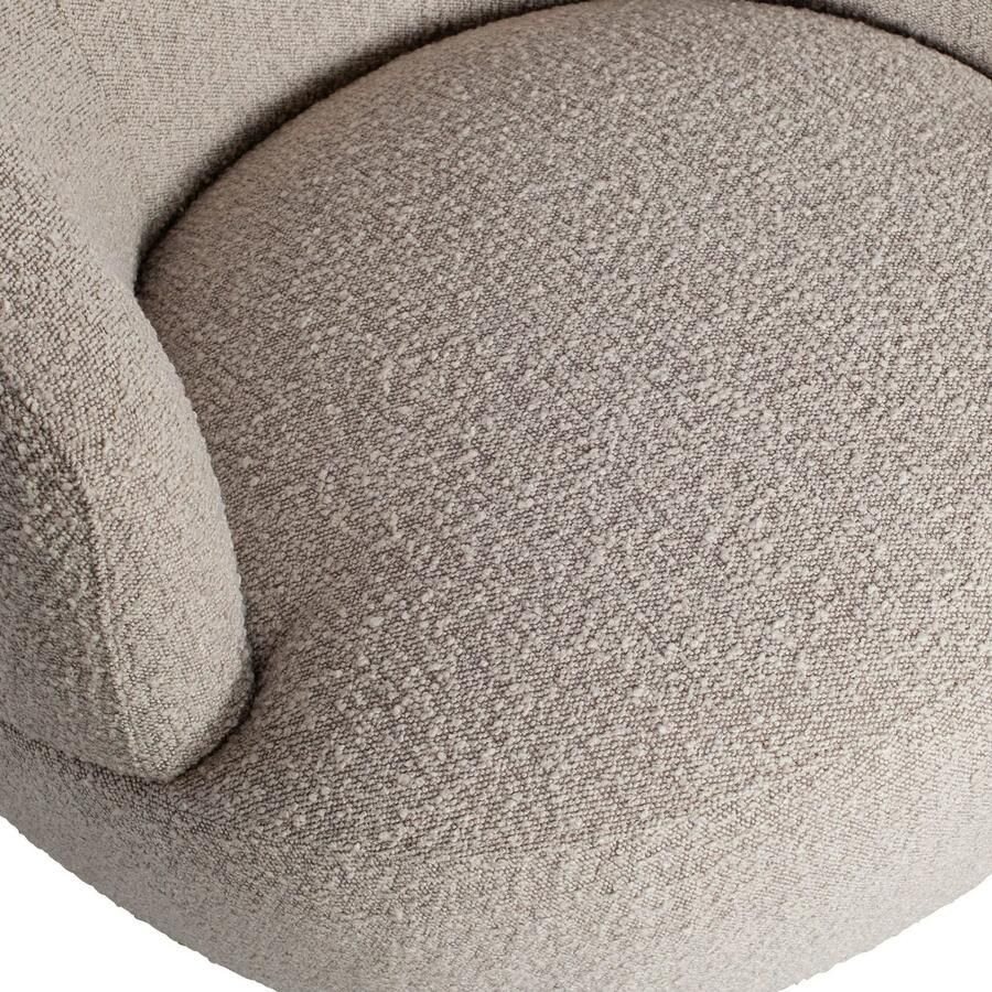 BePureHome | Woolly Draaifauteuil Boucle Naturel Gemeleerd | Zitmeubels woonkamer | Draaifauteuil