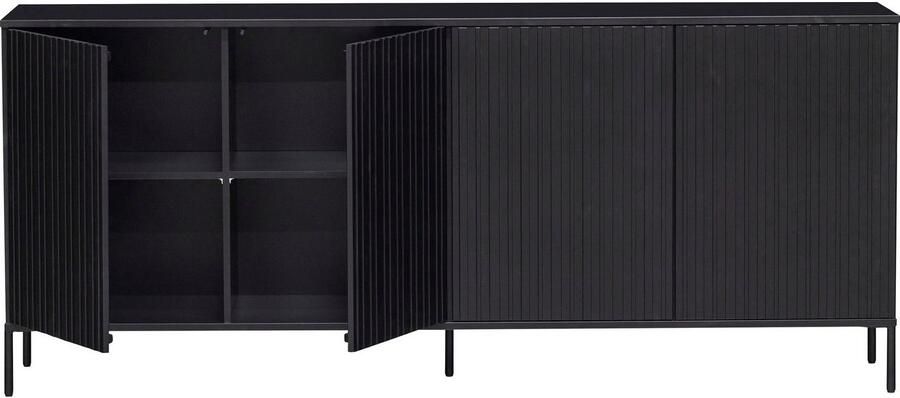 WOOOD Exclusive | Gravure New Dressoir 200cm Grenen Zwart | Woonkamer meubels | Dressoir - Foto 7