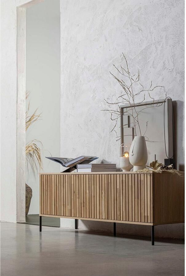 WOOOD Dressoir New Gravure TV-commode breedte 100 cm of 150 cm Commode hoogte 56 cm met grafische reliëfdeuren veel opbergruimte - Foto 3