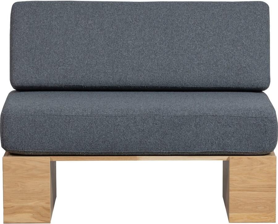 Vtwonen | Eat Up Muurbankje Inclusief Kussens Denim Eiken | Woonaccessoires | Woonaccessoire