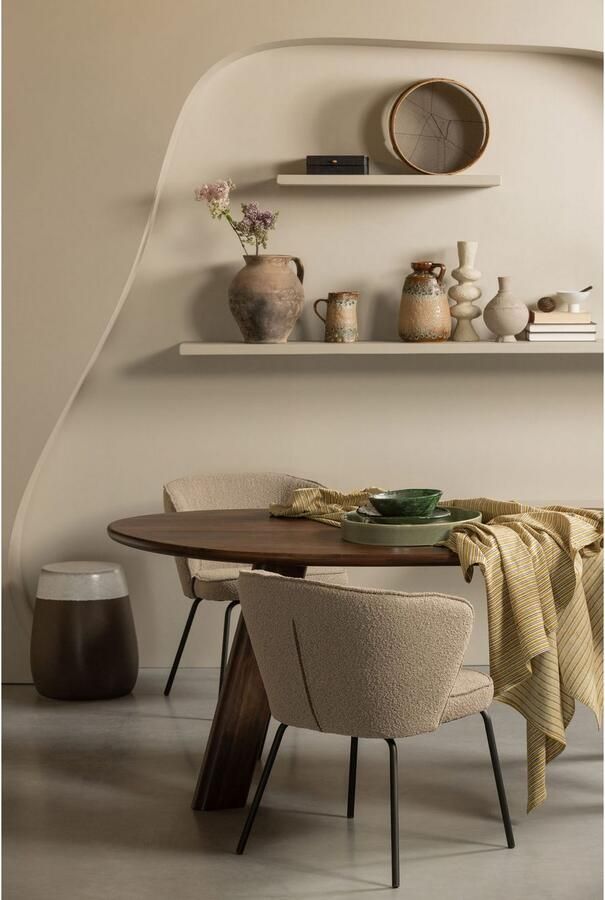 WOOOD Eetkamerstoel ADMITS Gestoffeerde stoel met 4-poots frame gepolsterd H 77 cm x B 60 cm (set 2 stuks) - Foto 4