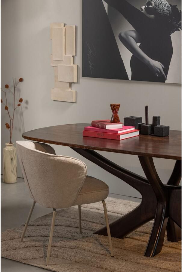 WOOOD Eetkamerstoel ADMITS Gestoffeerde stoel met 4-poots frame gepolsterd H 77 cm x B 60 cm (set 2 stuks) - Foto 8