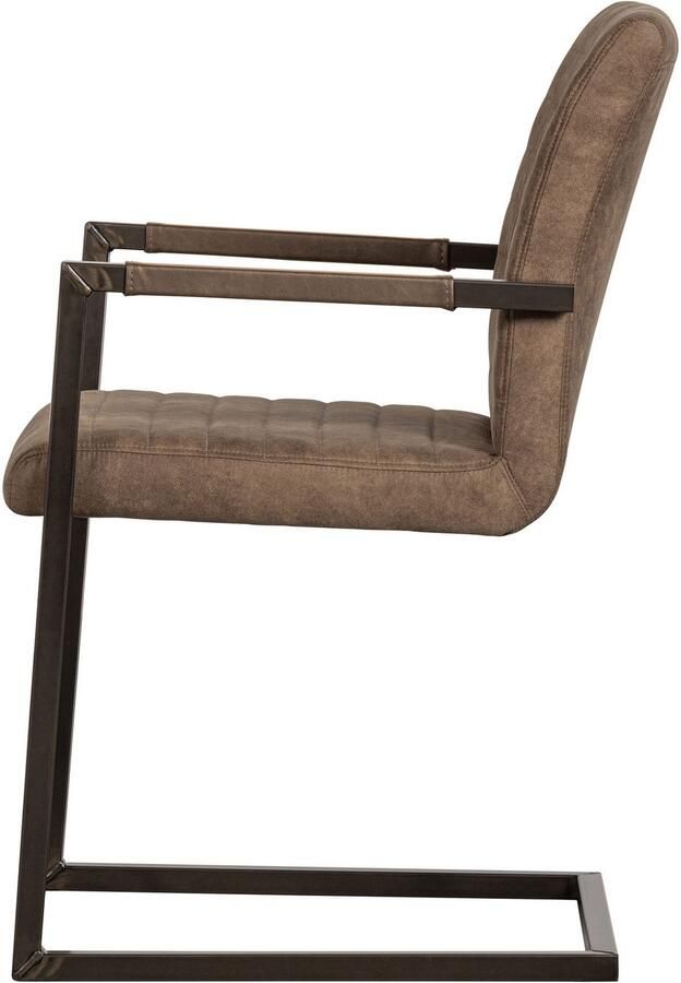 WOOOD Eetkamerstoel Bas Vrije schommelstoel gepolsterd breedte 54 cm metalen frame (set 2 stuks) - Foto 3