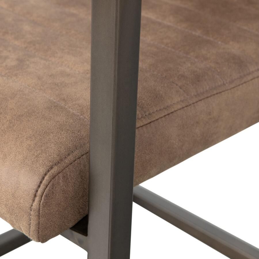 WOOOD Eetkamerstoel Bas Vrije schommelstoel gepolsterd breedte 54 cm metalen frame (set 2 stuks)