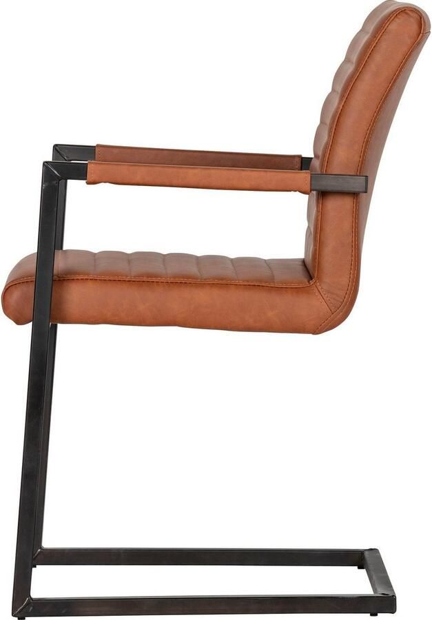 WOOOD | Bas Eetkamerstoel Pu Cognac | Zitmeubels eetkamer | Armstoel - Foto 3