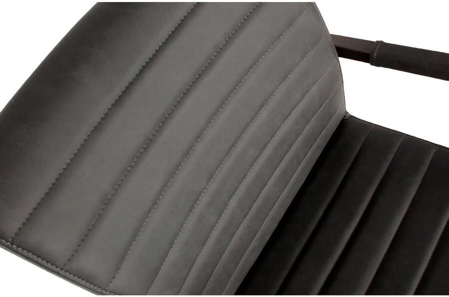 WOOOD | Bas Eetkamerstoel Pu Antraciet | Zitmeubels eetkamer | Eetkamerstoel - Foto 4