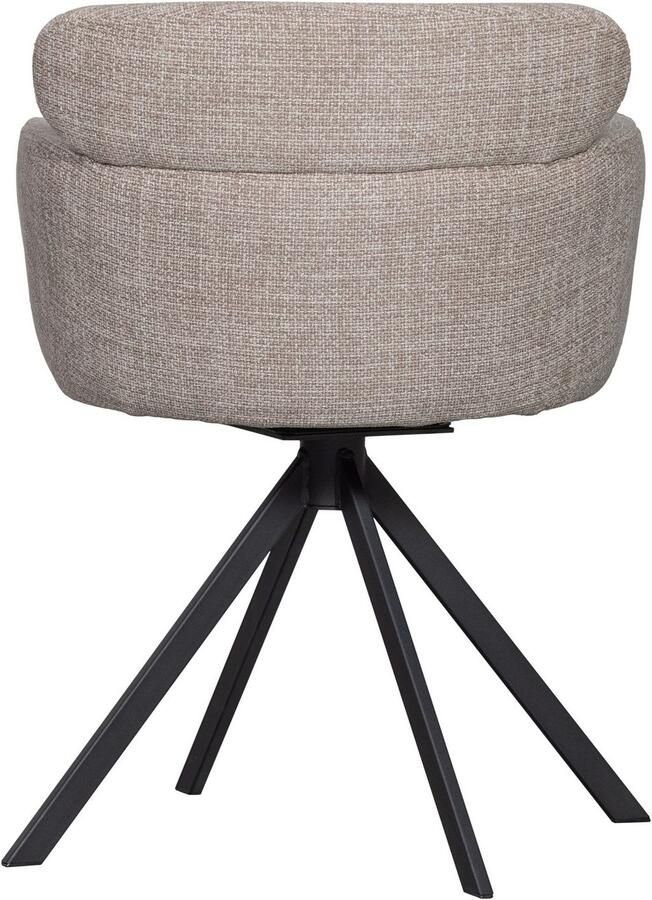 WOOOD Eetkamerstoel Fenne Gestoffeerde stoel met draaivoet geweven stof hoogte 80 cm (set 2 stuks) - Foto 5