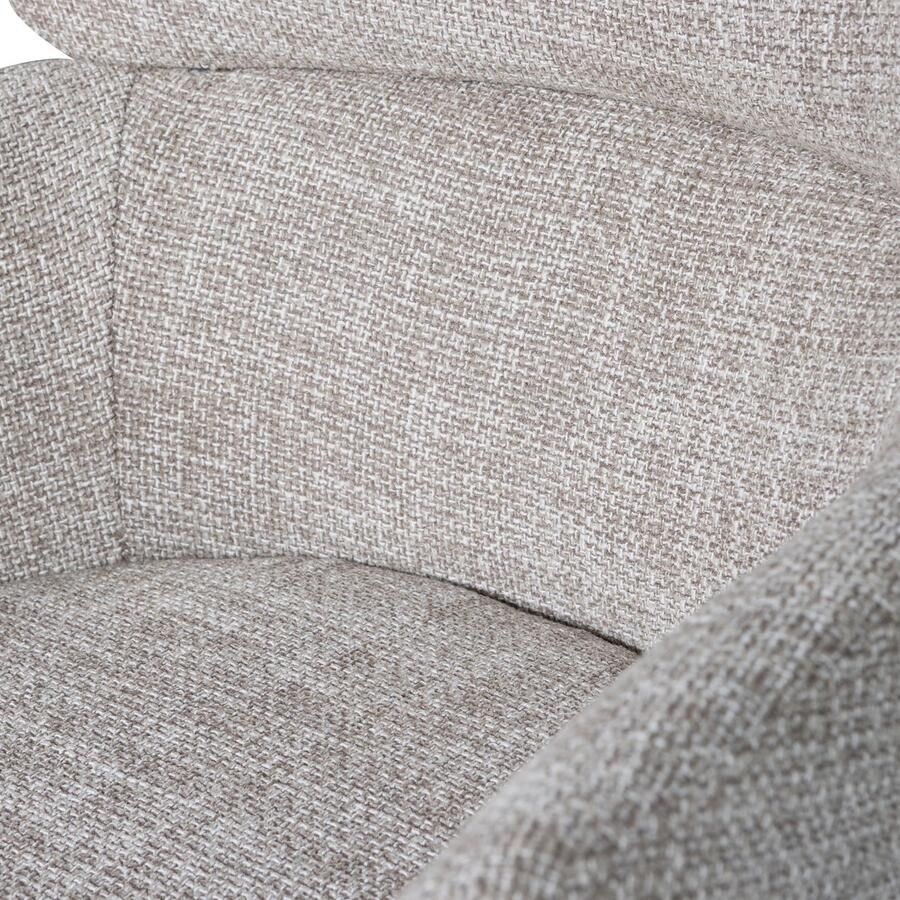 WOOOD Eetkamerstoel Fenne Gestoffeerde stoel met draaivoet geweven stof hoogte 80 cm (set 2 stuks)