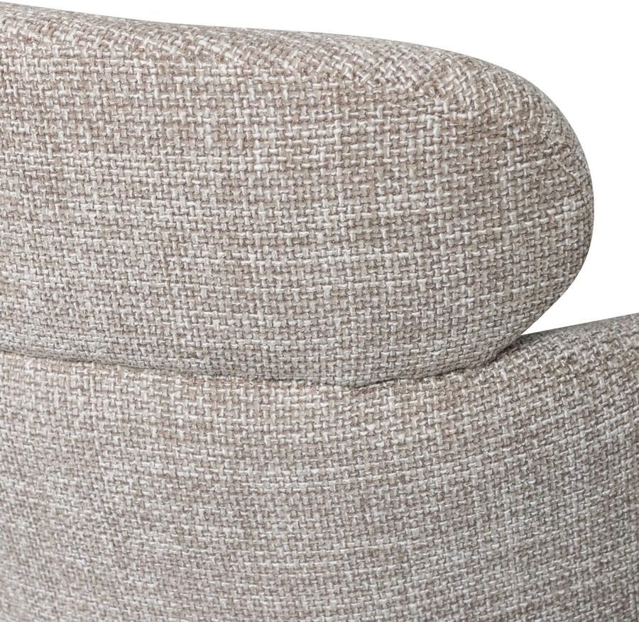 WOOOD Eetkamerstoel Fenne Gestoffeerde stoel met draaivoet geweven stof hoogte 80 cm (set 2 stuks) - Foto 2