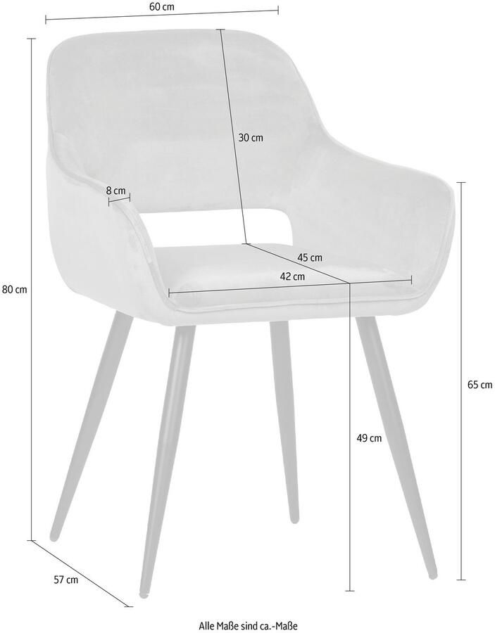 WOOOD Eetkamerstoel Jel gevoerd 4-poots onderstel h 80 cm x b 60 cm (2 stuks) - Foto 2