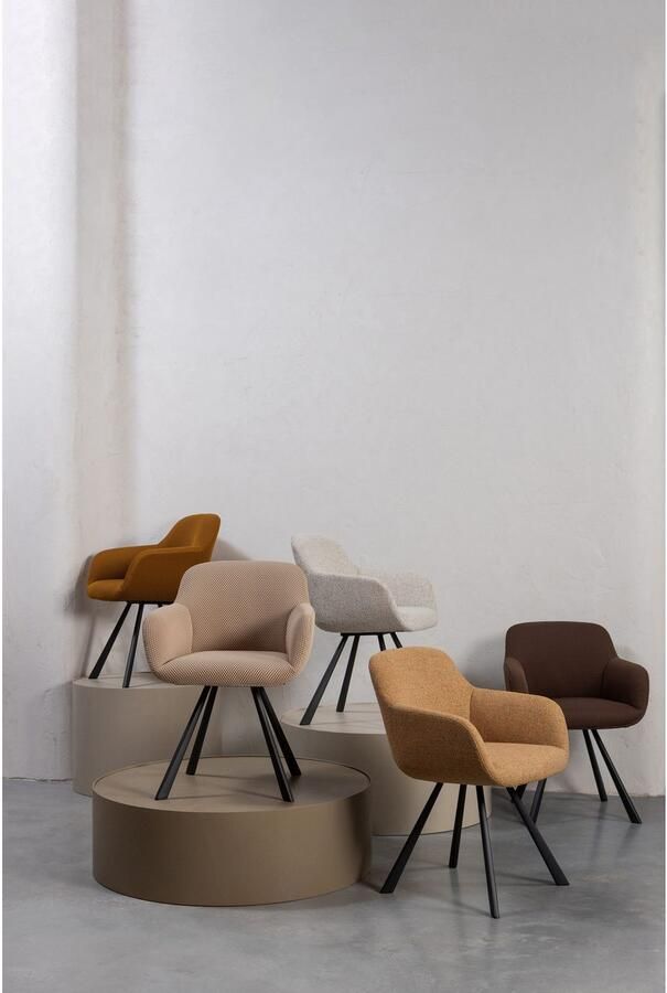 WOOOD Eetkamerstoel Juno Frame van metaal gepolsterd met zacht mesh-stof H 79 cm - Foto 5