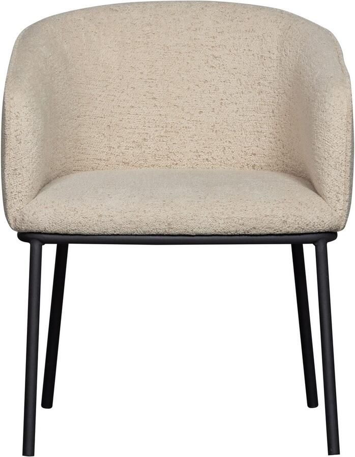 WOOOD Eetkamerstoel Leon met bouclé-stof 4-poots onderstel h 77 cm x b 61 cm - Foto 6