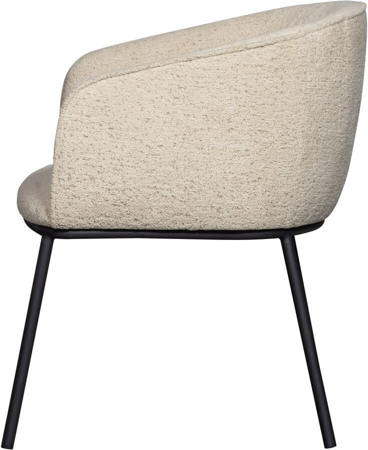 WOOOD Eetkamerstoel Leon met bouclé-stof 4-poots onderstel h 77 cm x b 61 cm - Foto 2