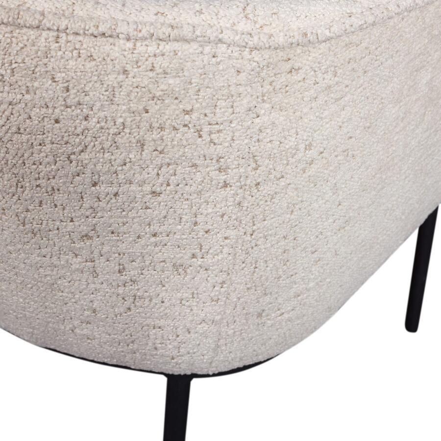 WOOOD Eetkamerstoel Leon met bouclé-stof 4-poots onderstel h 77 cm x b 61 cm - Foto 2