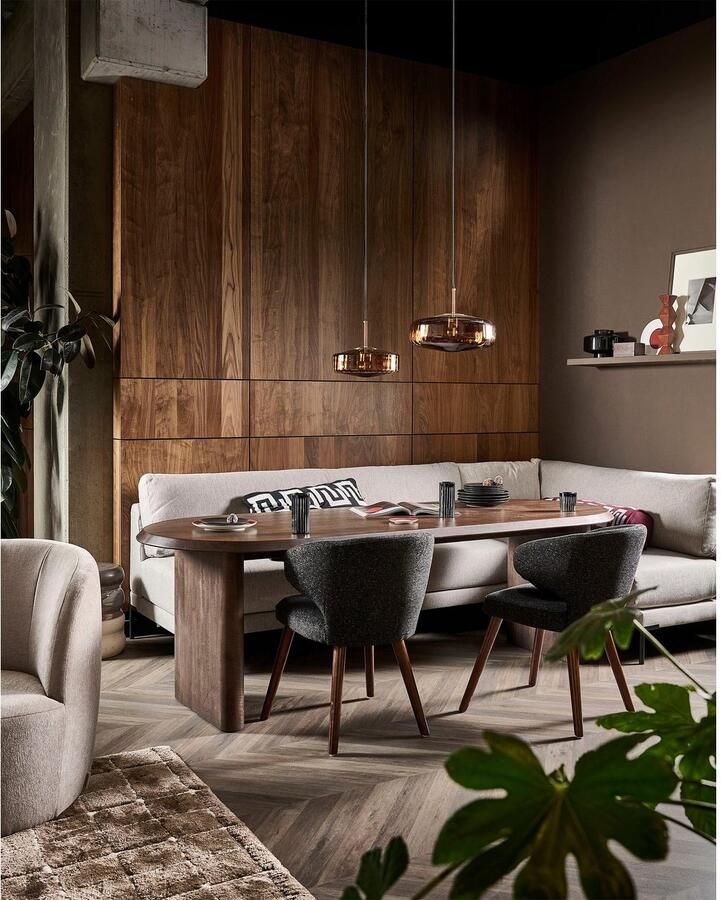 Vtwonen | Ellips Eetkamertafel Mango Hout Walnoot 90x240cm | Eettafels | Eettafel - Foto 2