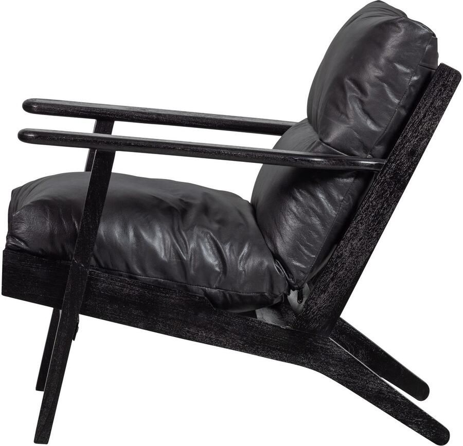 BePureHome | Houston Fauteuil Echt Leer Zwart | Zitmeubels woonkamer | Fauteuil - Foto 3