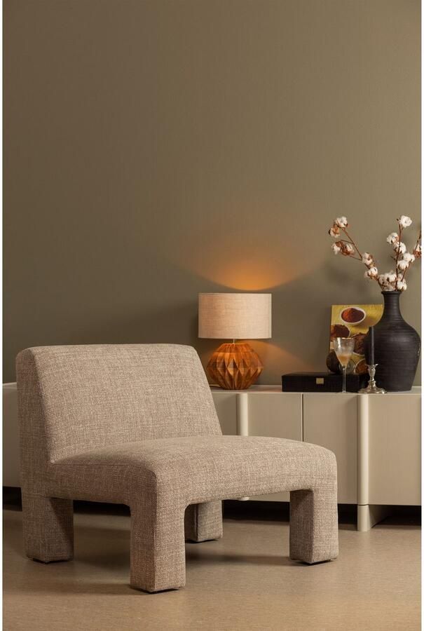 WOOOD Fauteuil Lavid geweven stof 4-poots frame h 73 cm x b 74 cm - Foto 5