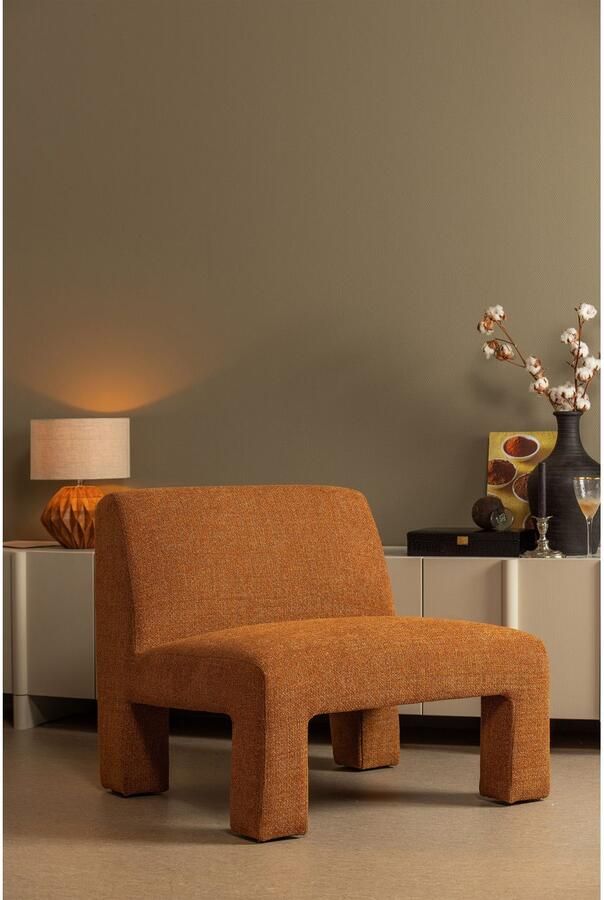 WOOOD Fauteuil Lavid geweven stof 4-poots frame h 73 cm x b 74 cm - Foto 6