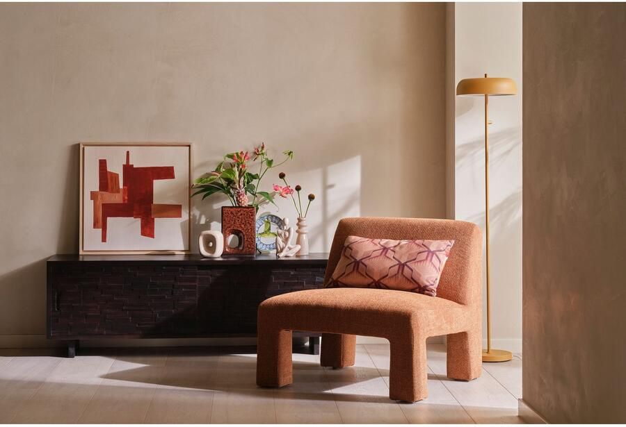 WOOOD Fauteuil Lavid geweven stof 4-poots frame h 73 cm x b 74 cm - Foto 5