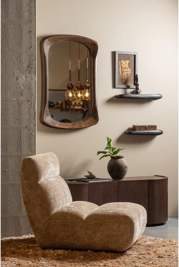 WOOOD Fauteuil Observe vrijstaand grof geweven chenille-stof h 82 cm x b 75 cm - Foto 6