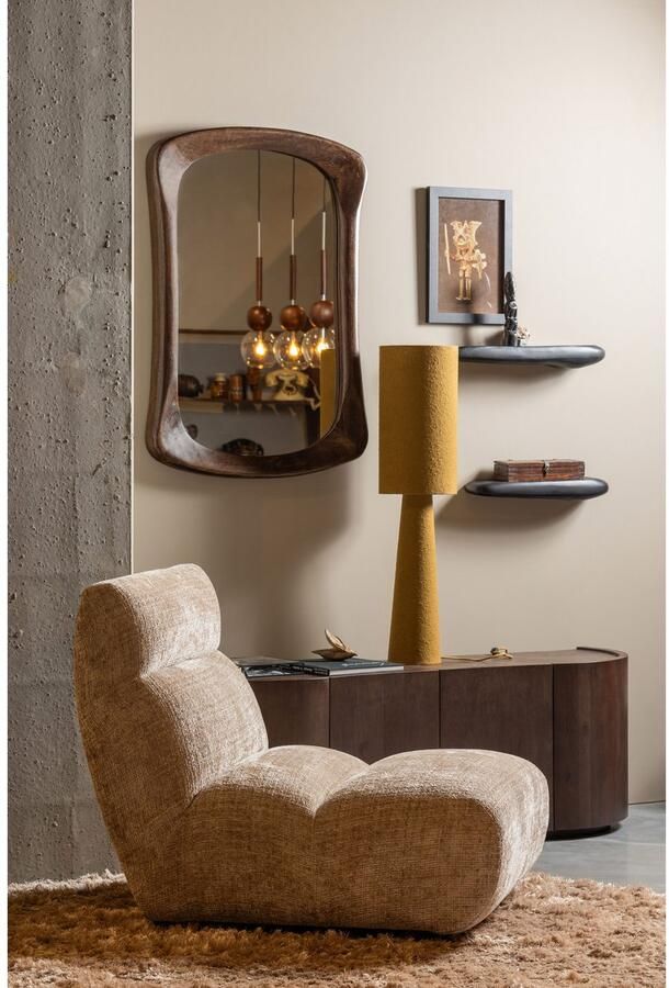 WOOOD Fauteuil Observe vrijstaand grof geweven chenille-stof h 82 cm x b 75 cm - Foto 5