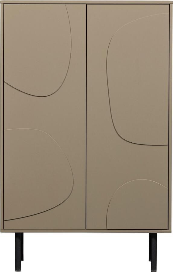 WOOOD Highboard Cadiz midi-kast Hoge kast met speels versierde deuren breedte 85 cm hoogte 135 cm - Foto 3