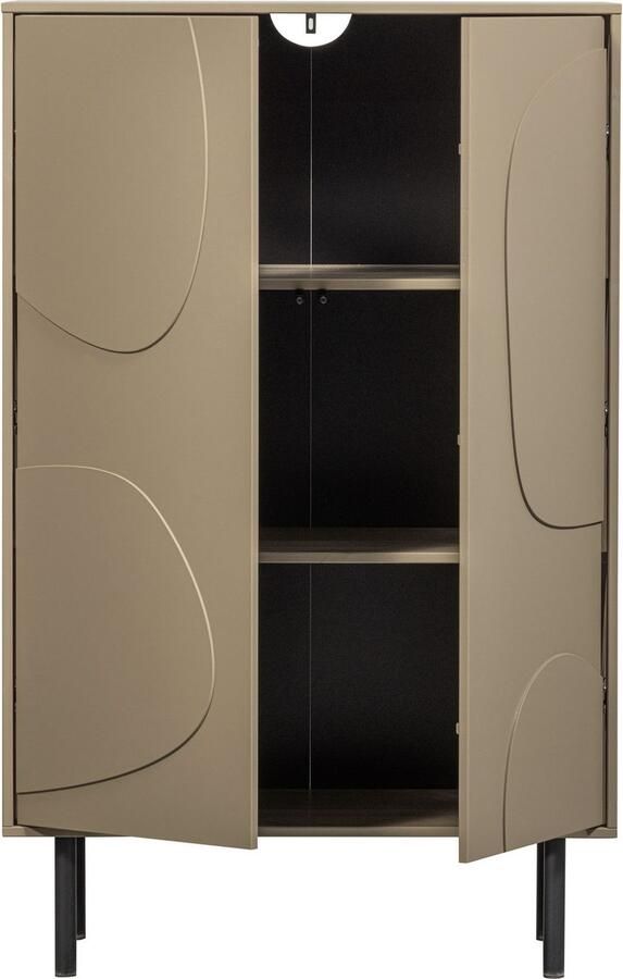 WOOOD Highboard Cadiz midi-kast Hoge kast met speels versierde deuren breedte 85 cm hoogte 135 cm - Foto 2