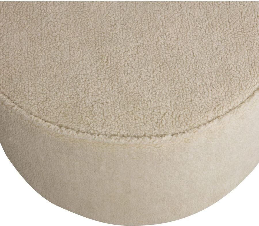 WOOOD | Sara Poef Laag Teddy Off White 36xØ60 | Woonaccessoires | Poef - Foto 2