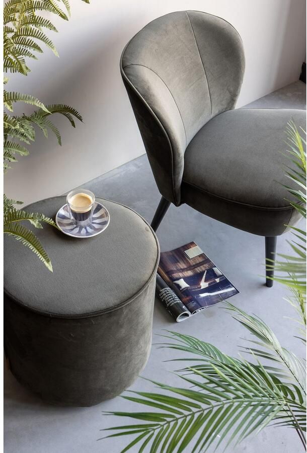 WOOOD | Sara Poef Hoog Warm Groen 46xØ46 | Woonaccessoires | Poef - Foto 2