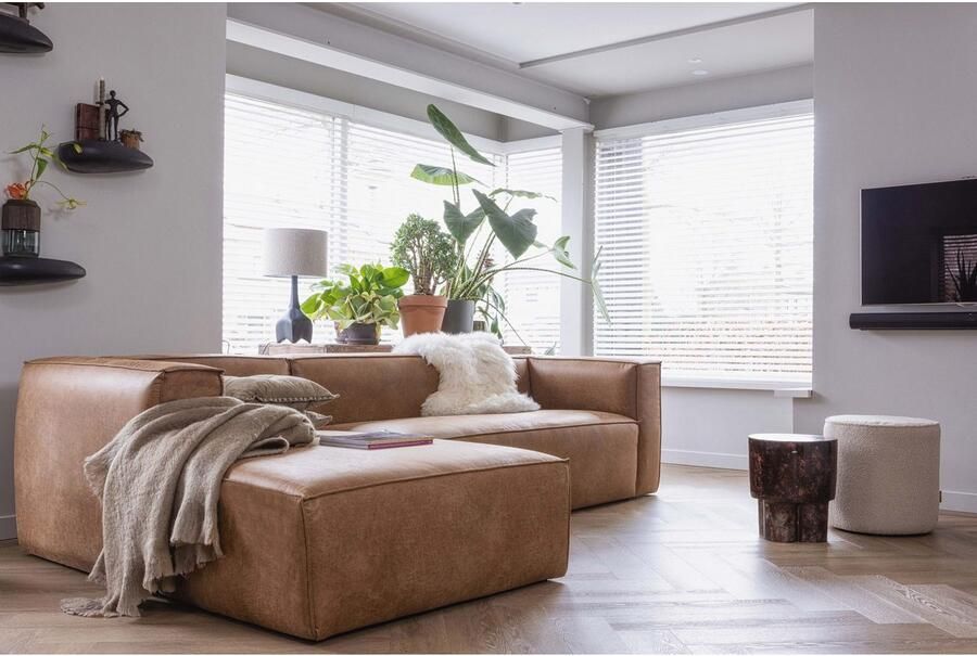 WOOOD | Bean Hoekbank Rechts Cognac | Zitmeubels woonkamer | HoekbankModulaire banken - Foto 2