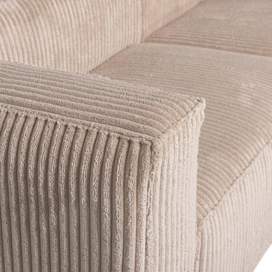 WOOOD | Bean chaise longue rechts grove ribstof travertin | Zitmeubels woonkamer | HoekbankModulaire banken