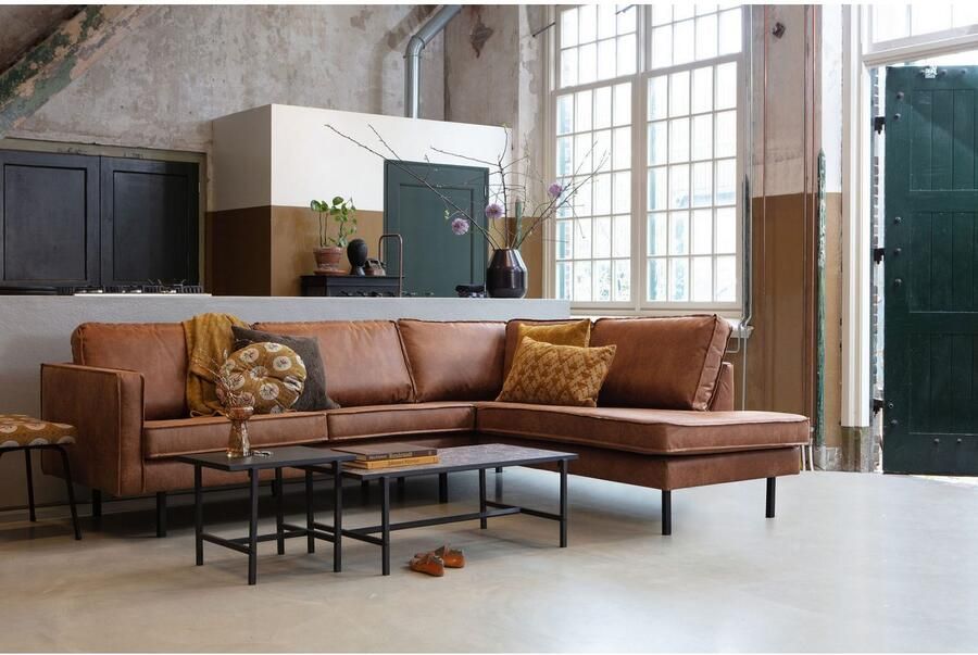 BePureHome | Rodeo Hoekbank Rechts Cognac | Zitmeubels woonkamer | Hoekbank - Foto 3