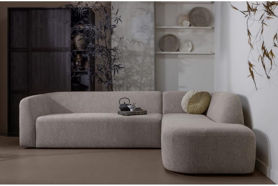 BePureHome | Sloping Hoekbank Rechts Naturel Melange | Zitmeubels woonkamer | HoekbankModulaire banken - Foto 4