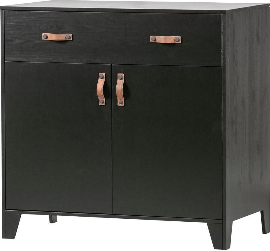 WOOOD DIAN OPBERGKAST 1 LADE + 2 DEUREN GRENEN DIEP ZWART [fsc] - Foto 6