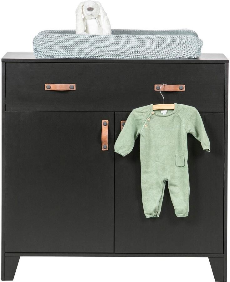 WOOOD DIAN OPBERGKAST 1 LADE + 2 DEUREN GRENEN DIEP ZWART [fsc] - Foto 3