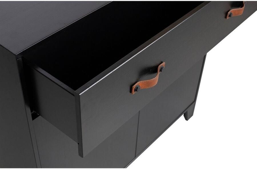 WOOOD DIAN OPBERGKAST 1 LADE + 2 DEUREN GRENEN DIEP ZWART [fsc] - Foto 4