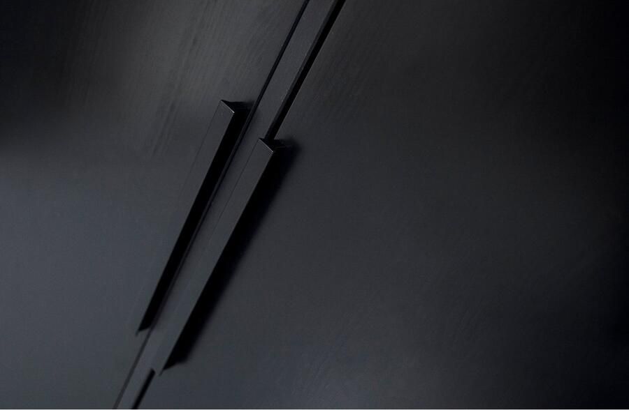 WOOOD | Adam 2-deurs Kast Grenen Zwart | Woonkamer meubels | BergkastKastWandkast - Foto 3