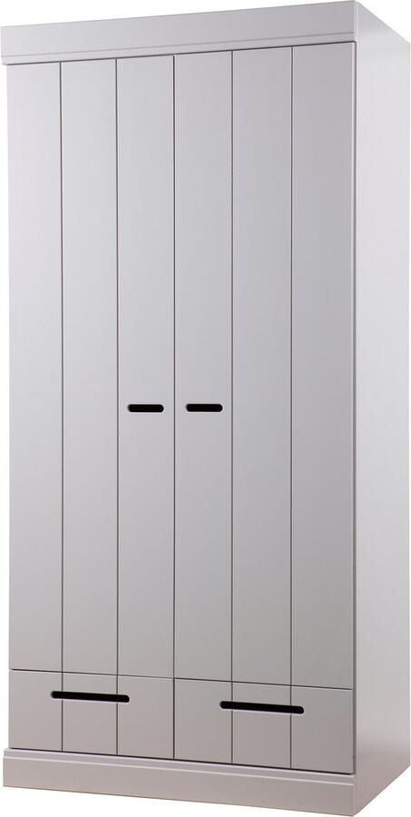 WOOOD | Connect 2 Drs Lade Strokendeur Betongrijs | Slaapkamerkasten | KledingkastLinnenkast - Foto 4