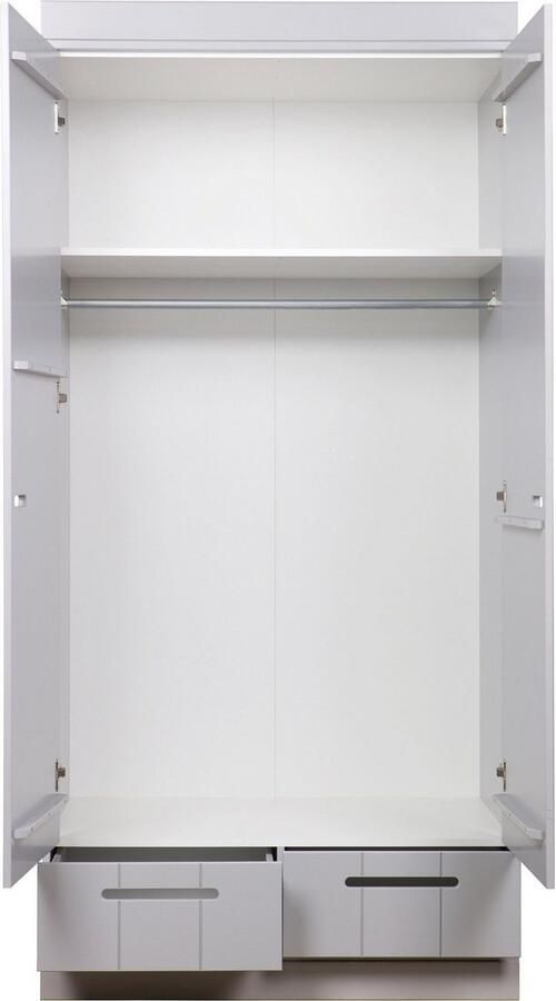 WOOOD | Connect 2 Drs Lade Strokendeur Betongrijs | Slaapkamerkasten | KledingkastLinnenkast - Foto 3