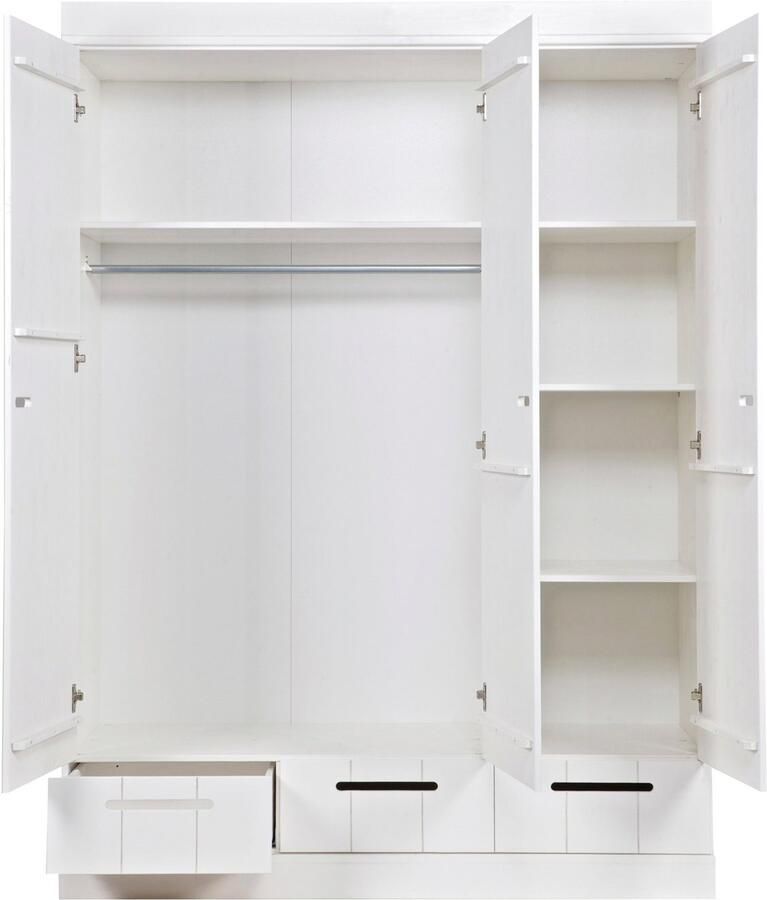Woood Connect Kledingkast H 195 x B 140 x D 53 cm Lades Planken en Roede Wit - Foto 1