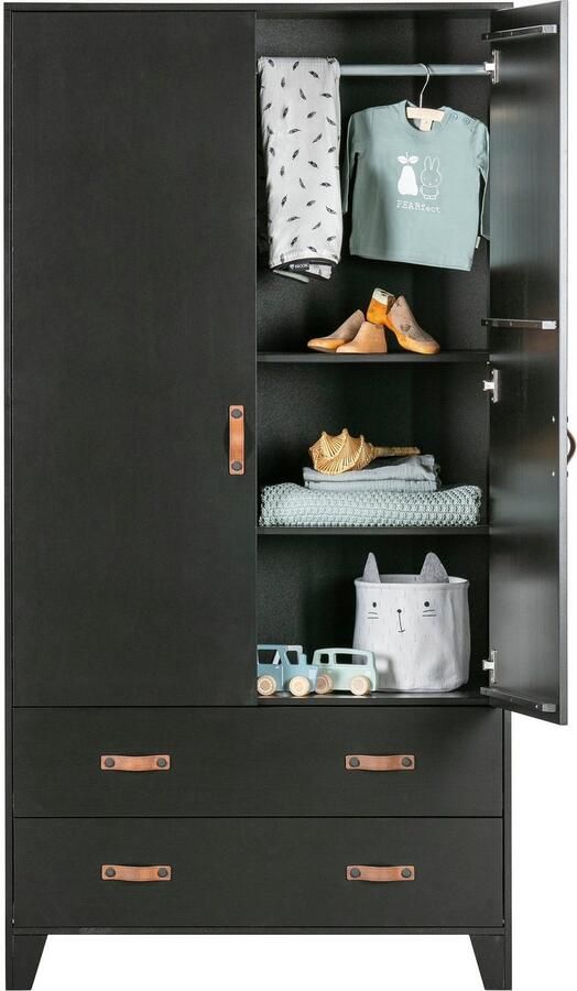 WOOOD | Dian Garderobekast Grenen Diep Zwart | Woonkamer meubels | BergkastKast - Foto 6