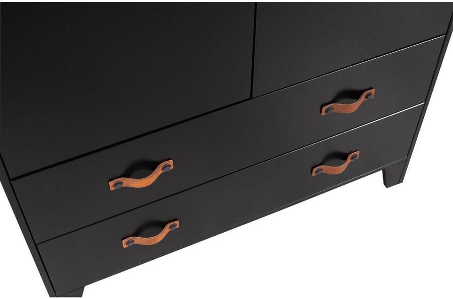 WOOOD | Dian Garderobekast Grenen Diep Zwart | Woonkamer meubels | BergkastKast