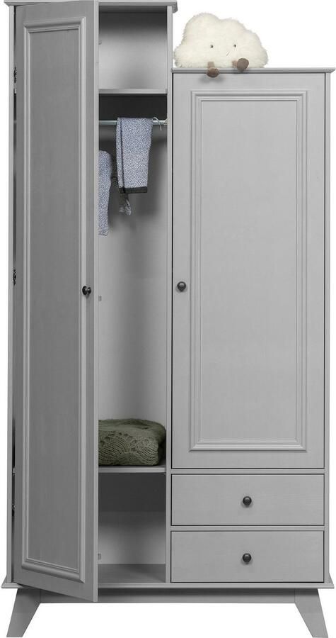 WOOOD Kledingkast Lily massief dennenhout met kledingstang h 190 cm x b 98 cm - Foto 8