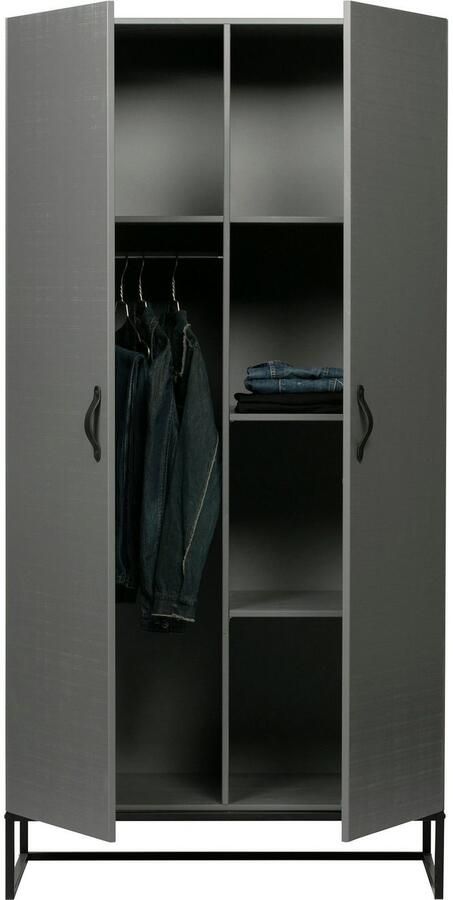 WOOOD Kledingkast MORRIS met kledingstang massief dennenhout h 195 cm x b 100 cm - Foto 3