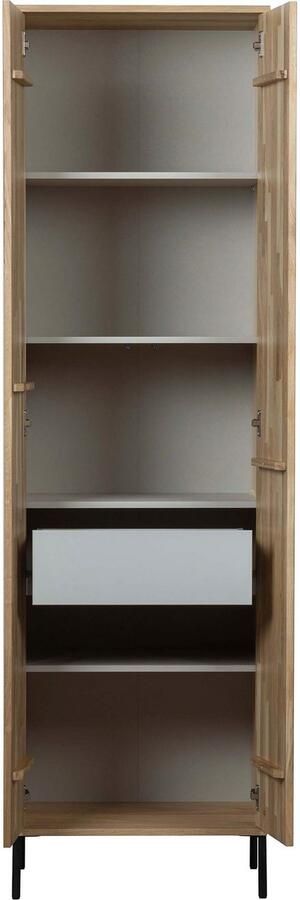 WOOOD Exclusive | Gravure New Hoge Kast + Lade Eiken Blanke Lak | Woonkamer meubels | BergkastKastWandkast - Foto 5