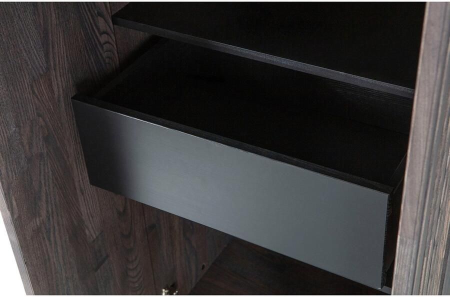 WOOOD | New gravure hoge kast met lade essen fineer espresso | Woonkamer meubels | BergkastWandkast - Foto 4